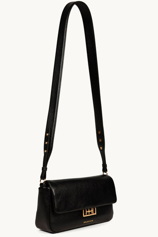 The Classic Leather Baguette in Black/Gold Crossbody 2