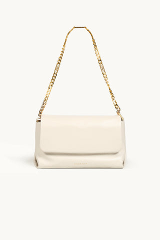 The Giselle Chain Bag in Cream/Gold front 2