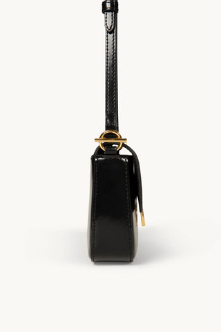 The Jolie Leather Baguette Mini Bag in Black/Gold Side 2