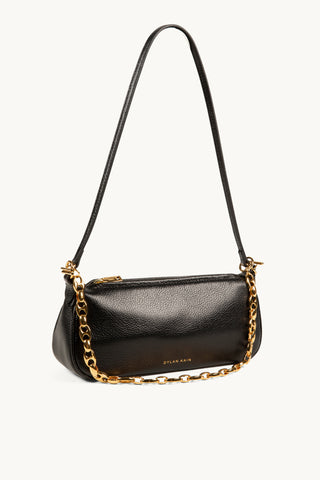 The Lexi Leather Sling Bag in Black/Gold