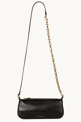 The Lexi Leather Sling Bag in Black/Gold Crossbody