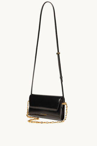 The Luxury Leather Phone bag in Black/Gold Details