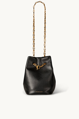 The Muse Leather Bag in Black/Gold