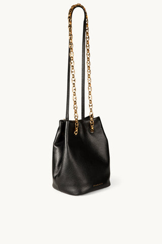 The Muse Leather Bag in Black/Gold Details 2