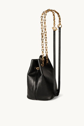 The Muse Leather Bag in Black/Gold Side