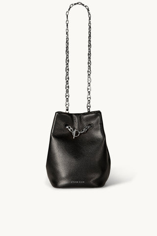 The Muse Leather Bag in Black/Silver