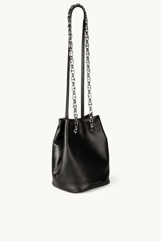 The Muse Leather Bag in Black/Silver Details 2