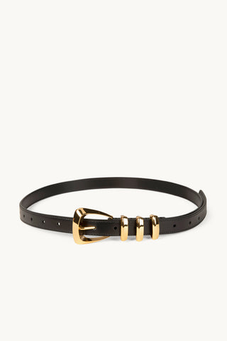 The Sai Leather Belt in Black/Gold