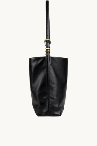 The Brynn Leather Tote in Black/Gold Side 2