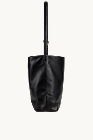 The Brynn Leather Tote in Black/Gold Side 1