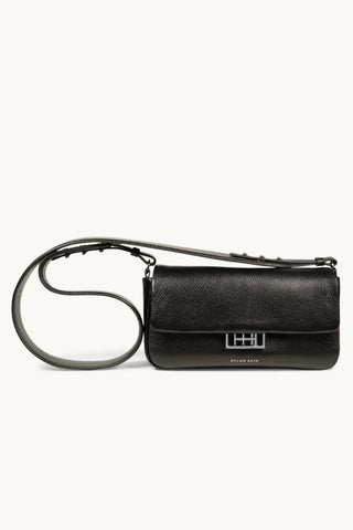 The Classic Leather Baguette in Black/Silver