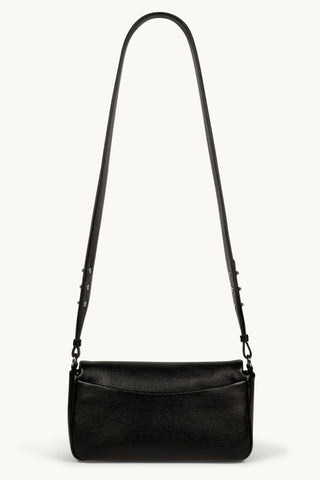 The Classic Leather Baguette in Black/Silver Back