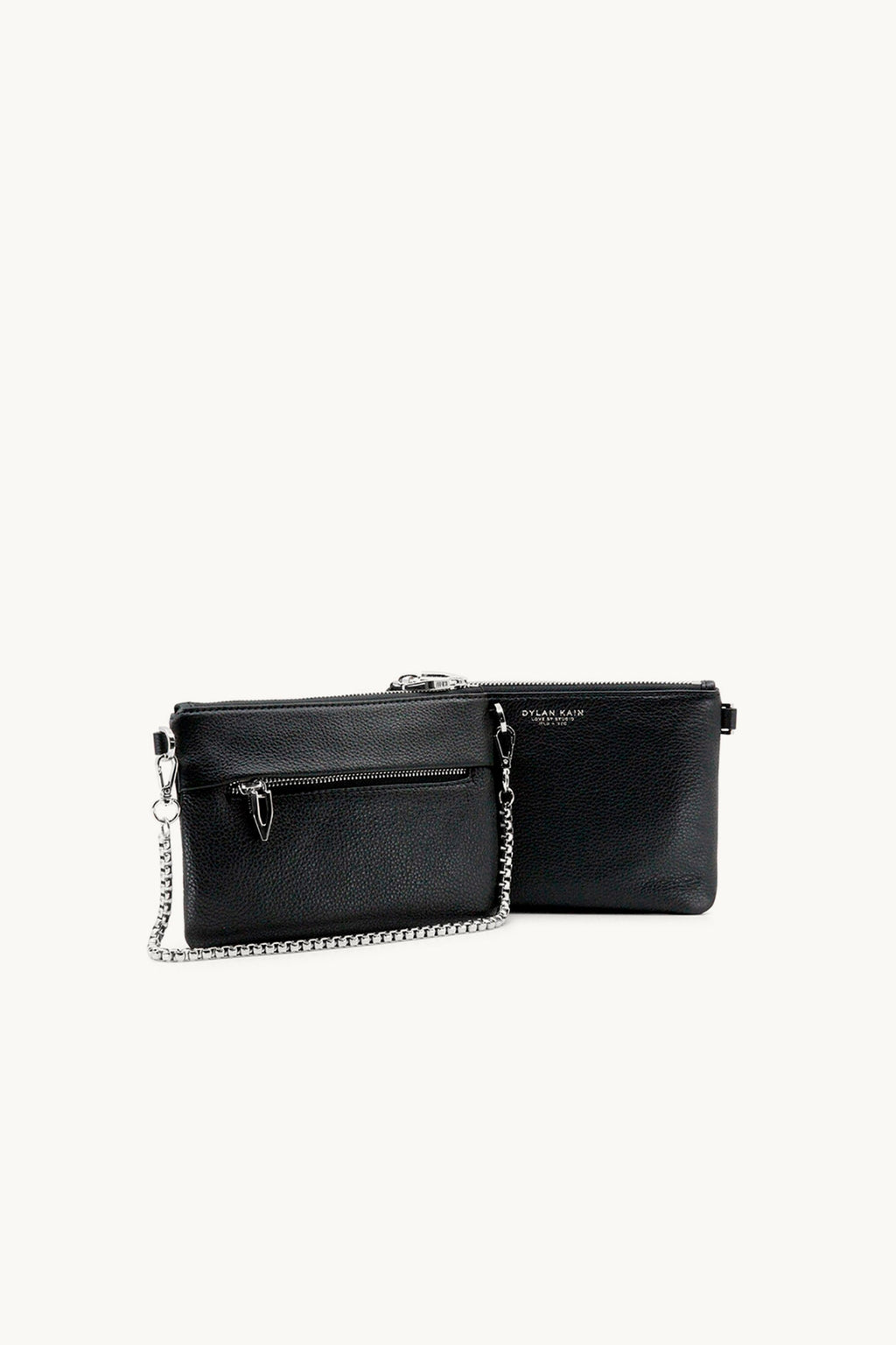 The LSC Leather Handbag In Black/Silver – Dylan Kain